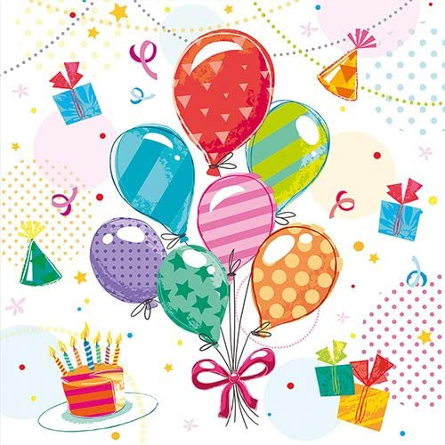 20 Servietten Buntes Fest | Geburtstag | Party | Fest | Feier 33x33cm