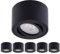 Oktaplex 6 Stück Aufbauspot Lile Schwarz - inkl. LED Modul dimmbar 5W 230V 3000K Warmweiß 80x50mm Aufputz Aufbaustrahler Aluminium Schwenkbar