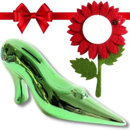 NARAMAKI Geschenkideen zum Valentinstag 2023 - Aschenputtel Spardose + Magnet Sonnenblume aus Filz + Geschenkbox - Geschenk Meister Freundin Mutter (Grün)