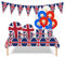 124Pcs Union Jack Party Supplies, Union Jack Tablecloth/Bunting Flags/Napkins/Cups/Paper Plates/Dinnerware Set for 2022 Disposable Dinnerware Set (#C 124PCS)