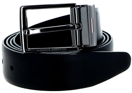 Tommy Hilfiger Herren Gürtel Business 3.5 Rev Ledergürtel, Schwarz (Black/Black), 100