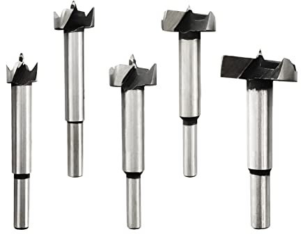 NOTOOLS Forstner Drill Bits,5 PCS Flat-Wing Woodworking Boring Bit Hole Saw Set HCS Drill Bit Sets for Drilling Wood