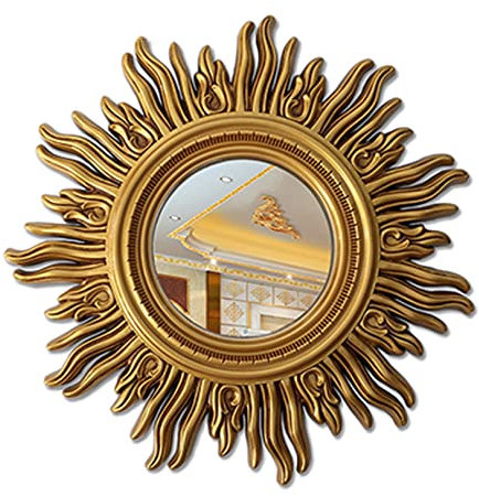 SYCARPET Moderne Sonne Form Dekorative Spiegel europäische Wand runden Spiegel Vintage Dekorative Wandspiegel für Schlafzimmer Wohnzimmer Eingang
