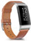 Vancle Kompatibel mit Charge 4 Armband/Charge 3 Armband, Weiches Leder Ersatzarmband für Charge 4 / Charge 3 Damen Herren (Braun)