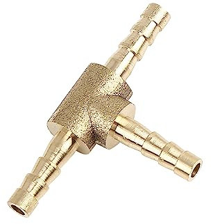 A ABSOPRO Portagomma Tubo Raccordo 3 Vie T Connettore 4mm Filo spinato Tubo per Auto Ottone