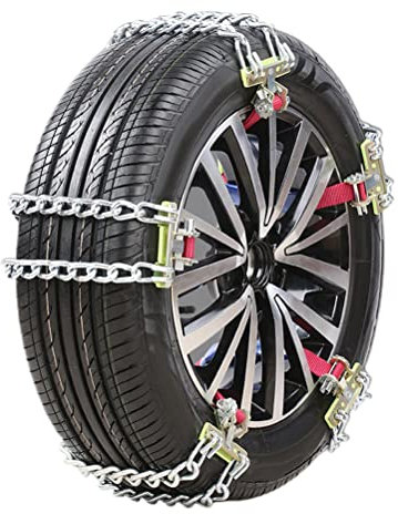 KENANLAN Schneeketten, Mangan Stahl Universal Reifen Schneekette Auto Anti Rutsch Reifenketten Schneeketten Einstellbarer Notfall Verdickt Reifen Traktion Ketten Auto, SUV,