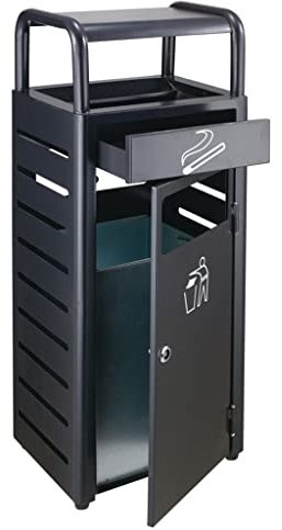 XOUVY Bacs à ordures extérieurs Poubelles d'extérieur poubelles en Acier Inoxydable avec Porte-cendriers poubelles à Usage Commercial dans Les Places, Les Routes urbaines, Les Jardins