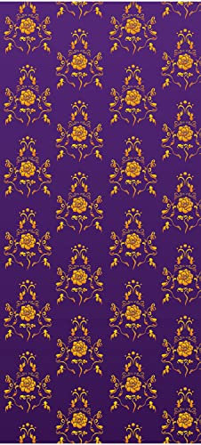 wandmotiv24 Türtapete Barock Lila Muster 80 x 200cm (B x H) - selbstklebend Vlies 150g Sticker für Türen, Türfolie, Aufkleber, M0120