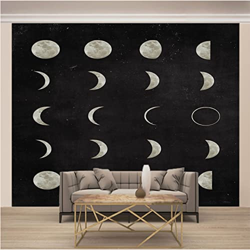 Vlies Tapeten Wandtapete Abstrakt & Mond 3D Wandbild Tapete Vlies Tapete Wandtapete Tapete Wohnzimmer Wanddekoration Fototapete 3D Tapete Effekt Wandbild 350cm×256cm(Breite x Höhe)