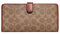 COACH Coated Canvas Signature Skinny Wallet Tan Rust One Size