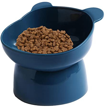 Gamelle Chat Surélevée et Inclinée Anti-Vomissement - Bol Nourriture/Eau pour Chaton et Chien - Écuelle Inclinée