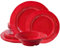 LEHAHA Red Dishes Melamin-Geschirr-Set, weihnachtliches Steingut, reaktive Glasuroptik, 12-teiliges Teller- und Schüssel-Set für 4 Personen, unzerbrechliches Geschirr-Set für drinnen und draußen,