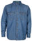 True Face Mens Denim Shirt 100% Cotton Multi Pocket Long Sleeve Casual Collared Button Down Washed Effect Shirts Top Mid Wash 2XL