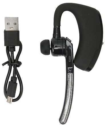 Vikye Bluetooth-Ohrhörer, Einohr-Bluetooth-Headset mit Integrierten Dual-Noise-Cancelling-Mikrofonen, Freisprechanruf um 180 Grad Verstellbar, Schwarz