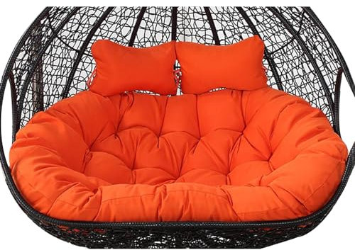 2 Personen Hängesesselkissen Doppel Hängesessel Sitzkissen Dicker Schaukel Hängekorb Sitzkissen Doppeltes Hängestuhl Polster Auflag Für Patio Garden Outdoor Indoor(Color:Orange Farbe)