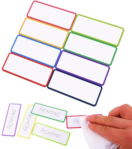 Magnetstreifen Beschreibbar, 27 Stück Magnete Zum Beschriften, Abwischbare Beschreibbare Magnete, Whiteboard Magnete, Whiteboard Zubehör für Whiteboards Kühlschrank Eisenstreben 8 × 3 cm