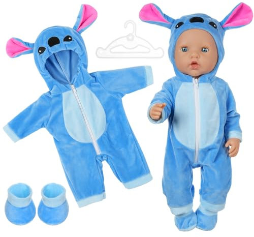 Aolso Kleidung Outfits für Baby Puppen, Babypuppenkleidung für 14–18 Zoll große Puppen, 35–45 cm große Babypuppen, Puppe Zubehör, Neue Puppenkleidungs-Outfits, Geschenke für Mädchen (Stich)
