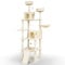 VOUNOT® Árbol Rascador para Gatos Gigante Altura 215 cm, Torre de Gatos Multiniveles, Rascador de Escalada Estable para Gatos Adultos Mascotas con Postes de Sisal Plataformas Cuevas Cestas Rampa Beige