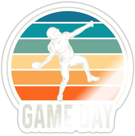 Spreadshirt Game Day American Football Geschenkidee Sticker, max. 10x10 cm, 10 x 10 cm, Weiß glänzend