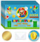Magik Moments Kreativ-Set Einladung Geburtstag Kinder zum Rubbeln | Mario-Thema | 10 Karten mit Stickern, Umschlägen und goldenen Aufklebern | originelle Idee für Geburtstagsfeier