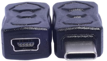 SCUDGOOD Convertidor para tabletas, teléfonos, mini USB hembra a USB C macho, adaptador de transferencia de datos, adaptador de carga 5V2A, adaptador de carga mini USB hembra a tipo C macho adaptador