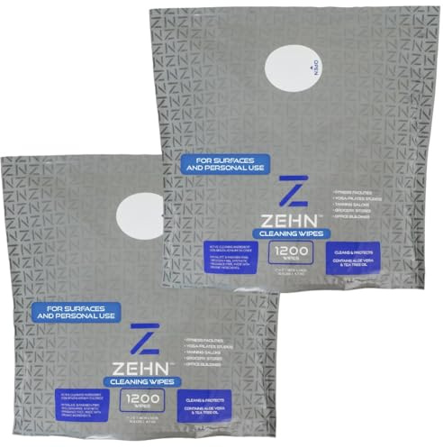 Everyday Wipes Bulk Roll by Zehn with Tea Tree Oil & Aloe Vera | equipment cleaner I Body Wipes I yoga mat cleaner| Surface Wipes | Bulk wipes, 1200 Count Each (Pack of 2)