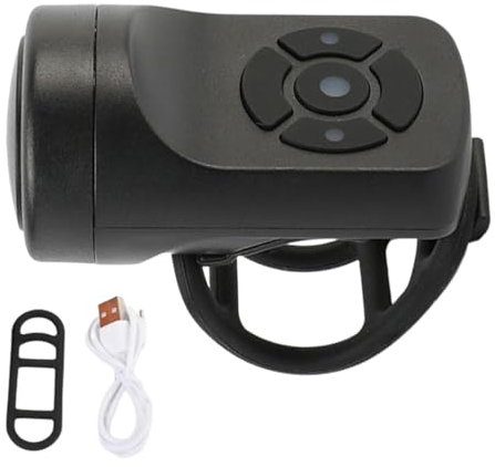 Bocina de carga para bicicleta, campanas eléctricas para bicicleta de montaña, gadget de ciclismo duradero, 120 db, campanas de bicicleta súper fuertes con 4 modos de sonido, timbre multifuncional