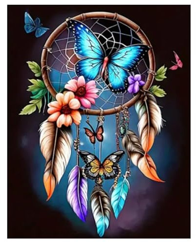 Diamond Painting Peinture Diamant Adulte DIY Attrape-rêves Peinture Broderie Diamant Painting Kit Complet Pour Décoration Murale 30x40cm