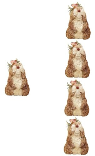 Cabilock 5st Häschenverzierung Osterhasen-statuen Sisal-Osterhase Hasenfigur Für Zu Hause Strohkaninchen Sitzend Hasenstatue Im Freien Kaninchen- Outdoor-tischdekoration Spielzeug Gras