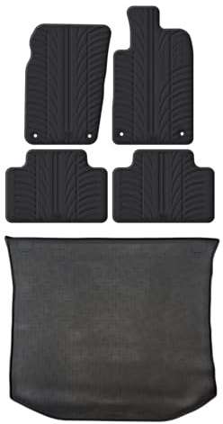 Travall Rubber Boot Mats & Car Mats Bundle compatible with Jeep Grand Cherokee (2011-2021) Heavy Duty Floor Mats Moulded Premium Mats Easy Clean Black with Clips - Anti Slip
