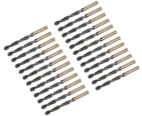 sourcing map 24pcs Jobber Drill Bits 9mm (0.354) Black Nitride & Gold Titanium Coated M2 High Speed Steel (HSS) Twist Drill Bits for Stainless Steel Aluminum Alloy Metal