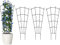 Thealyn 4er Pack Indoor-Pflanzen-Trellis für kletternde Topfpflanzen, Outdoor Metall Garten Trellis für Zimmerpflanzen, Blumen, Weinreben, Fächerform, Schwarz (Black, 109)