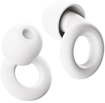 ZLEEPY® Hush+ Earplugs for Sleep | Deeper Sleep | Focus & Calm While Working | Reduce Outside Noise | 26dB (SNR) Noise Reduction | Custom Fit | Looped Earplugs | Support Small UK Business | White
