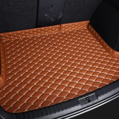 UJNVDXZE Coche Alfombrillas Maletero Cuero para BMW 1 Series 2017-(Without Net on The Left, Upper Level),Bandeja Protectora Funda Maletero Alfombra Antideslizante Accesorios,Brown