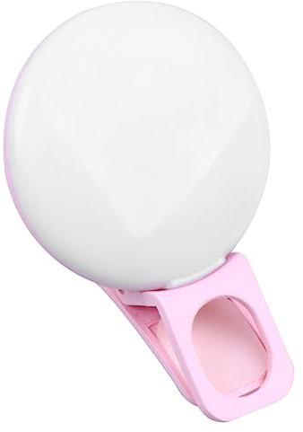 HOMSFOU Tragbare Led Selfie Ringlampe Clip Fülllicht USB Zusatzlicht Für Smartphone Laptop Pink