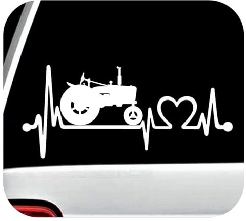 Rakelfix Herzschlag Trecker Traktor Bauer Landwirt Aufkleber Größe/Farbe ANPASSBAR Sticker Autoaufkleber