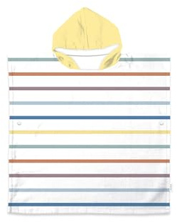 TOM TAILOR Junior Poncho, 60x120cm, 100% Baumwolle/Frottier, COLORED STRIPES Bunt (Multi Color)