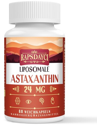 Rapsdayci Liposomales Astaxanthin Weichkapseln -NON GMO - 60 Softge für den täglichen Bedarf (60 Stück (1er Pack))