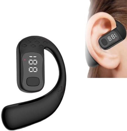 Bluetooth Headset,Wireless Bluetooth Earpiece,V5.4 Wireless Handsfree Headset with Microphone,Noise Canceling Single Ear Earphone Over Ear Earbud for Cellphones TV PC Game Work Driving (Black)