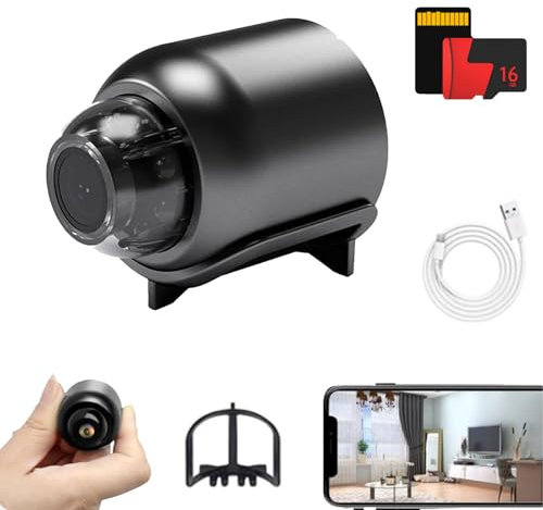 Topmartaz Mini Camera - Ultimate Home Security, Free 16GB SD card included, Mini 4g Wireless WiFi Camera 1080p HD 01 - with Night Vision (1PCS)