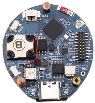 Fangxuee XiaoZhi AI Voice Chat ESP32 S3 Development Board 1.46 Inch Round LCD QMI8658/SD MP3 Audio/Battery Port LVGL No-Cover-Panel