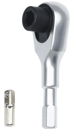 MORETOPGOOD Hex Mini Ratchet Wrench, 1/4 Hex Bits Adapters, 72-Tooth Bit Driver Compatible with 1/4 Inch Socket Extensions Accessories Tool for Tight Spaces