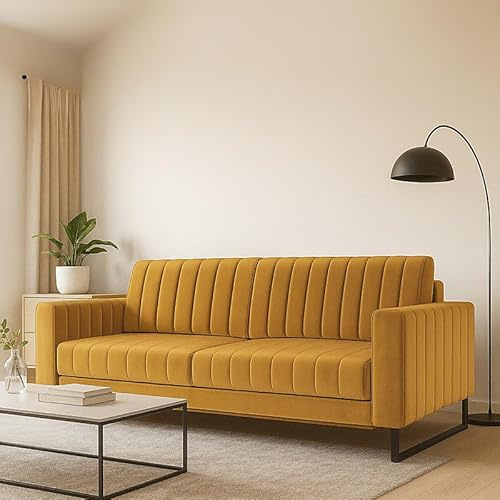 Agritrade AK LOFT SB Sofa Bed with Storage and Spring Mattress Sleep Function Yellow