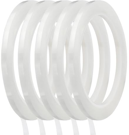 QUARKZMAN 66 Meter Whiteboard Tape 3/16 Transparent Packung Mit 5 | Selbstklebendes Graphik-Linienband, Gitter-Markierungsaufkleber, Für Pinstripe Trockenlöschtafel DIY Kunsthandwerk