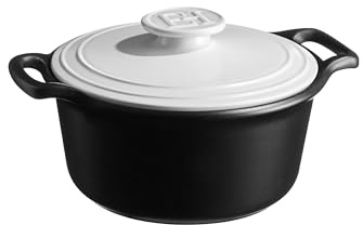 Emile Henry Cocotte Ronde Sublime+ 3 L – Céramique Haute Performance Tous Feux dont Induction – Cuisson Homogène et Mijotée – Coloris Craie – Fabriqué en France