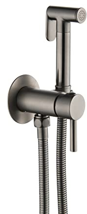 XANAYXWJ Bidet Sprayer for Toilet Wall Mounted Hot and Cold Bidet Faucet Handheld Cloth Diaper Sprayer Kit Gunmetal Gray