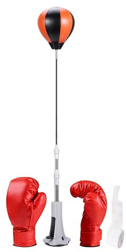 Reflex Punchingball – 150 cm Stand-Punchingball mit Saugnapf, verstellbarer Edelstahl-Reflex-Trainer, leises Rebound-Gerät, Stressabbau, Fitness, für Zuhause, Fitnessstudio, Büro, Hinterhof