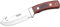 Coltello da caccia orso scuoiatura con ghiera in acciaio inox, cache di legno rosso e 12 lama cm 12, 260 gr, fodera in pelle, CR55 per la pesca, la caccia, l'escursionismo, il campeggio