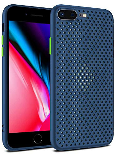 Rdyi6ba8 for iPhone 7 Plus / 8 Plus Case, Heat Dissipation Breathable Cooling Hollow Cellular Hole Case Ultra-thin Phone Case for iPhone 7 Plus / 8 Plus, Royal blue