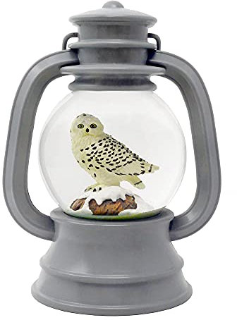 The San Francisco Music Box Company Graue Laterne Schneeeule Schneekugel